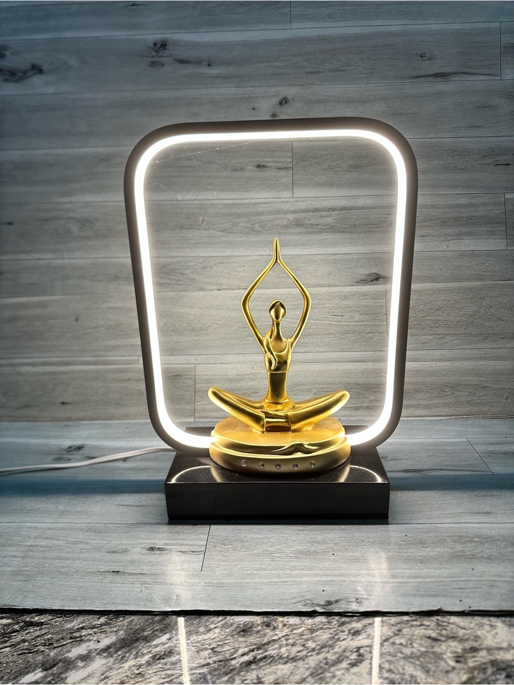 LED Gold Yoga Sculpture LED Accent Lamp